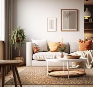 Alfombra de vinilo con efecto yute en el diseño